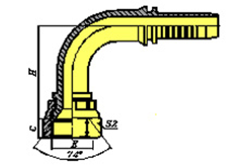 Фитинг DN 16 JIC (Г) 7/8 (90)