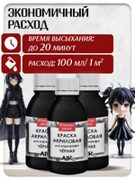 Комбо красок для аэрографа (чёрная) 3х50 мл