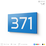 Номер на дверь 371, табличка на дверь для офиса, квартиры, кабинета, аудитории, склада, голубая 120х70 мм, Айдентика Технолоджи