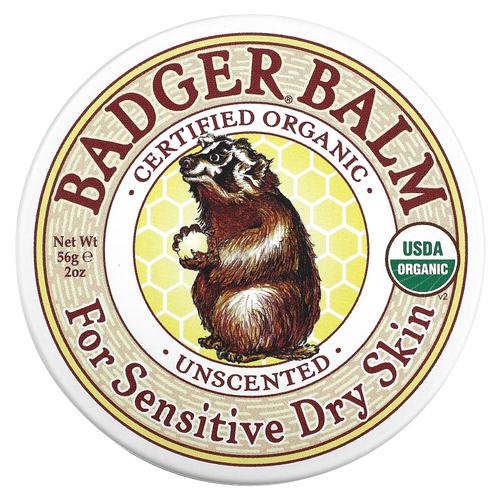 Badger, Бальзам Badger, для сухой и чувствительной кожи, без запаха, 2 унции (56 г)