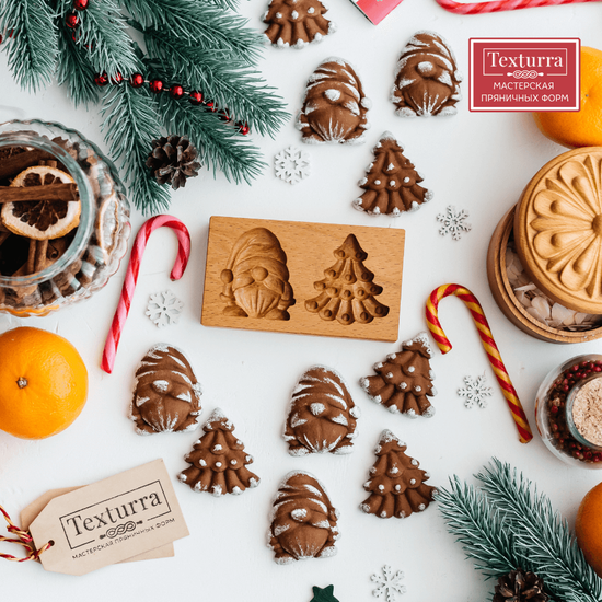 Пряничная форма Гном и ёлка