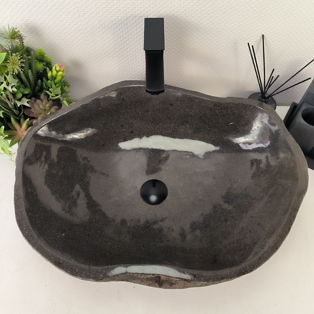 Каменная раковина из речного камня RS-05018 (62*48*15) 0858 из натурального камня