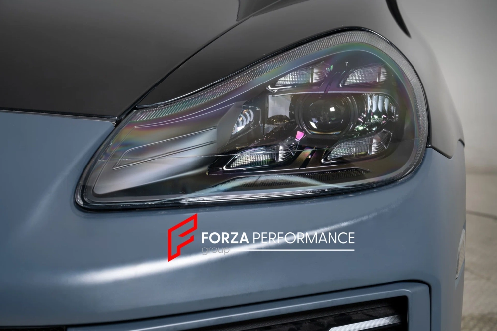 Комплект переделки переднего бампера и фар в стиле Cayenne GTS SD E3 9YA / 9Y0.2 рестайлинг 2024+ для PORSCHE CAYENNE E1 9PA 957 рестайлинг 2007–2010