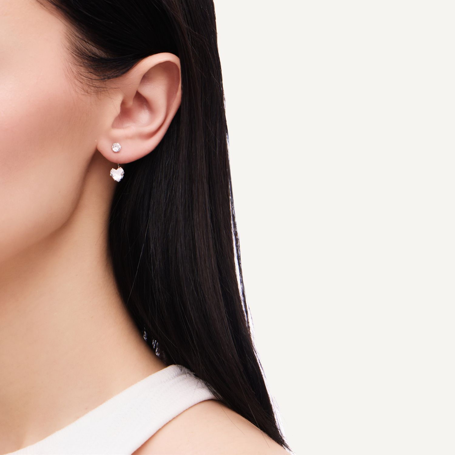 Серьги Heart and Drop Earring