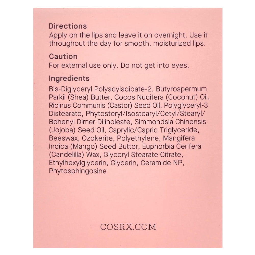 CosRx, Lip Sleep, маска для сна с керамидным маслом для губ, 20 г (0,7 унции)