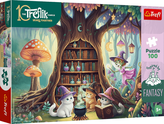 Pazl \ Puzzle \ Пазлы Puzzles - "100" Inspired By Fantasy - Magic kittens / KAZSTUDIO SA The Treflik Family