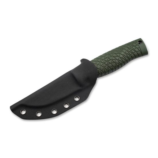 Нож Boker 121518 Bronco Mini CPM3V Green Scandi с клинком из стали CPM 3V, рукоять TPE