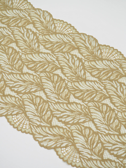 Эластичное кружево темно-бежевое со светло-серым ширина 22 см