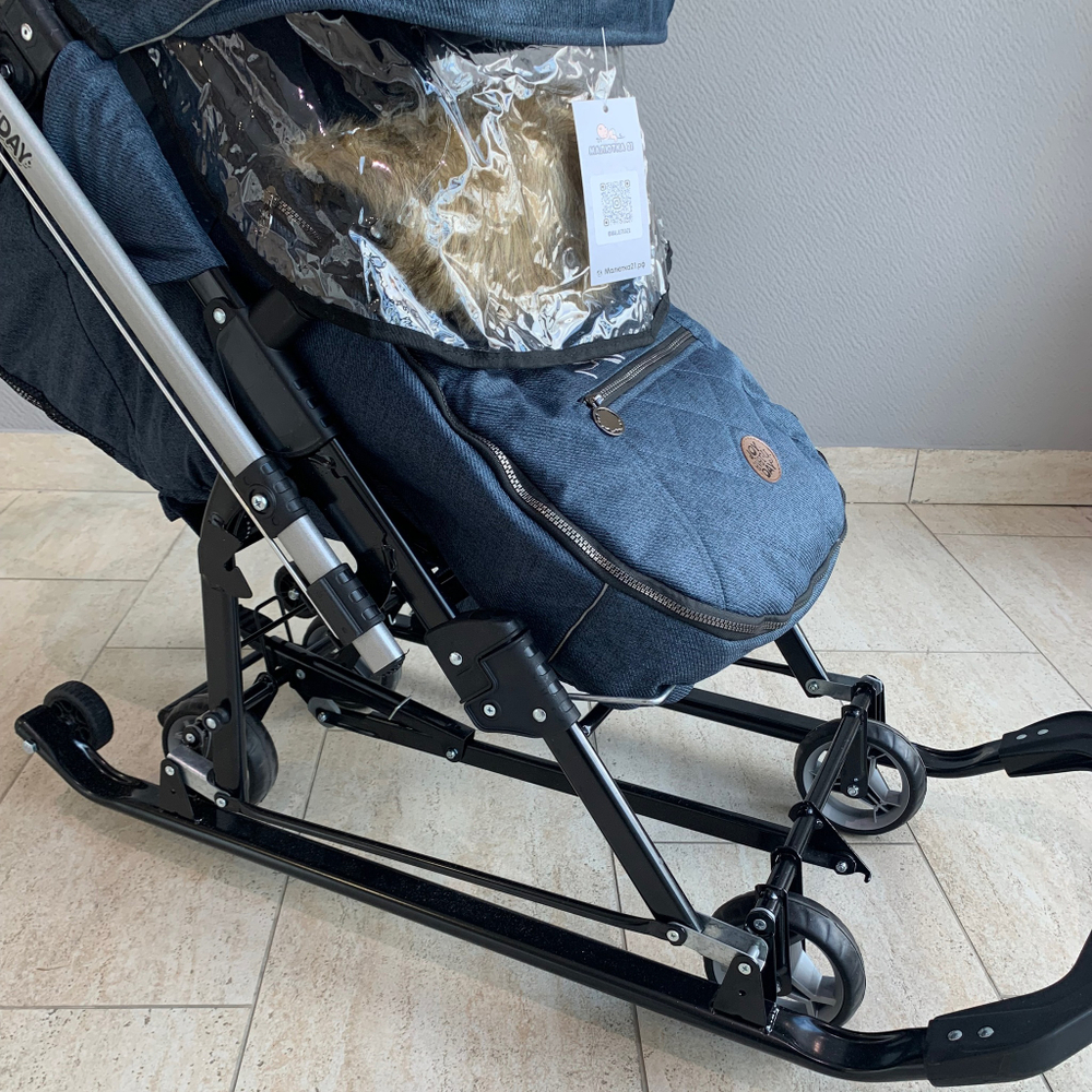 Санки - коляска JOY EVERY DAY синий NIKA арт. J1/2