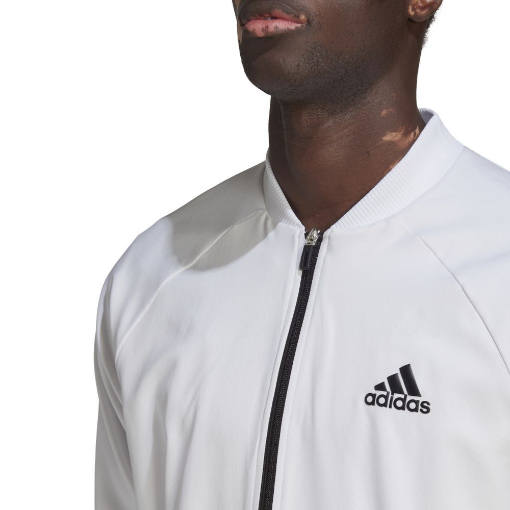 Мужская теннисная кофта Adidas Men's Tennis Jacket - white/black