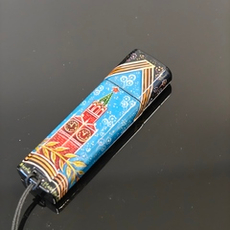 Флешка USB в футляре с ручной росписью Палех "Кремль. Звезда"
