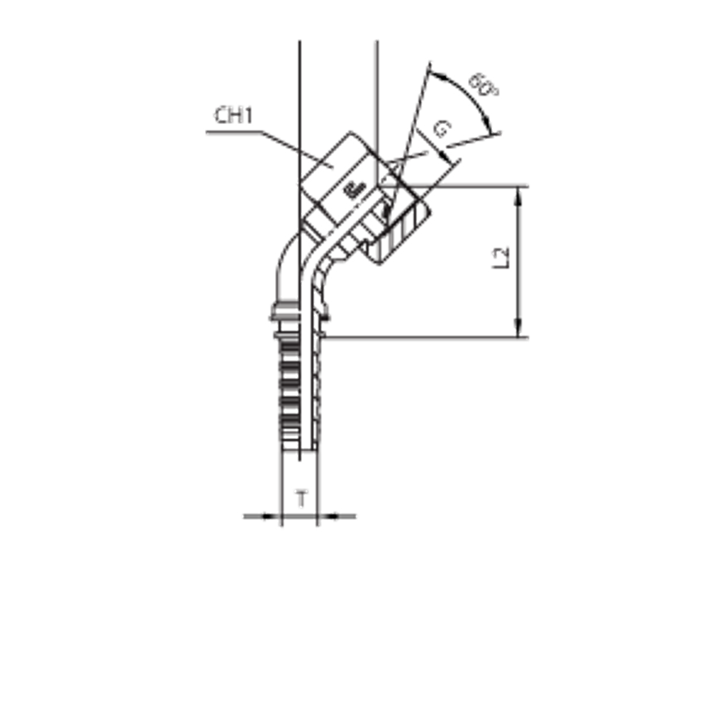 Фитинг DN 05 BSP (Г) 1/8 (45) (штифтованная гайка) (o-ring)