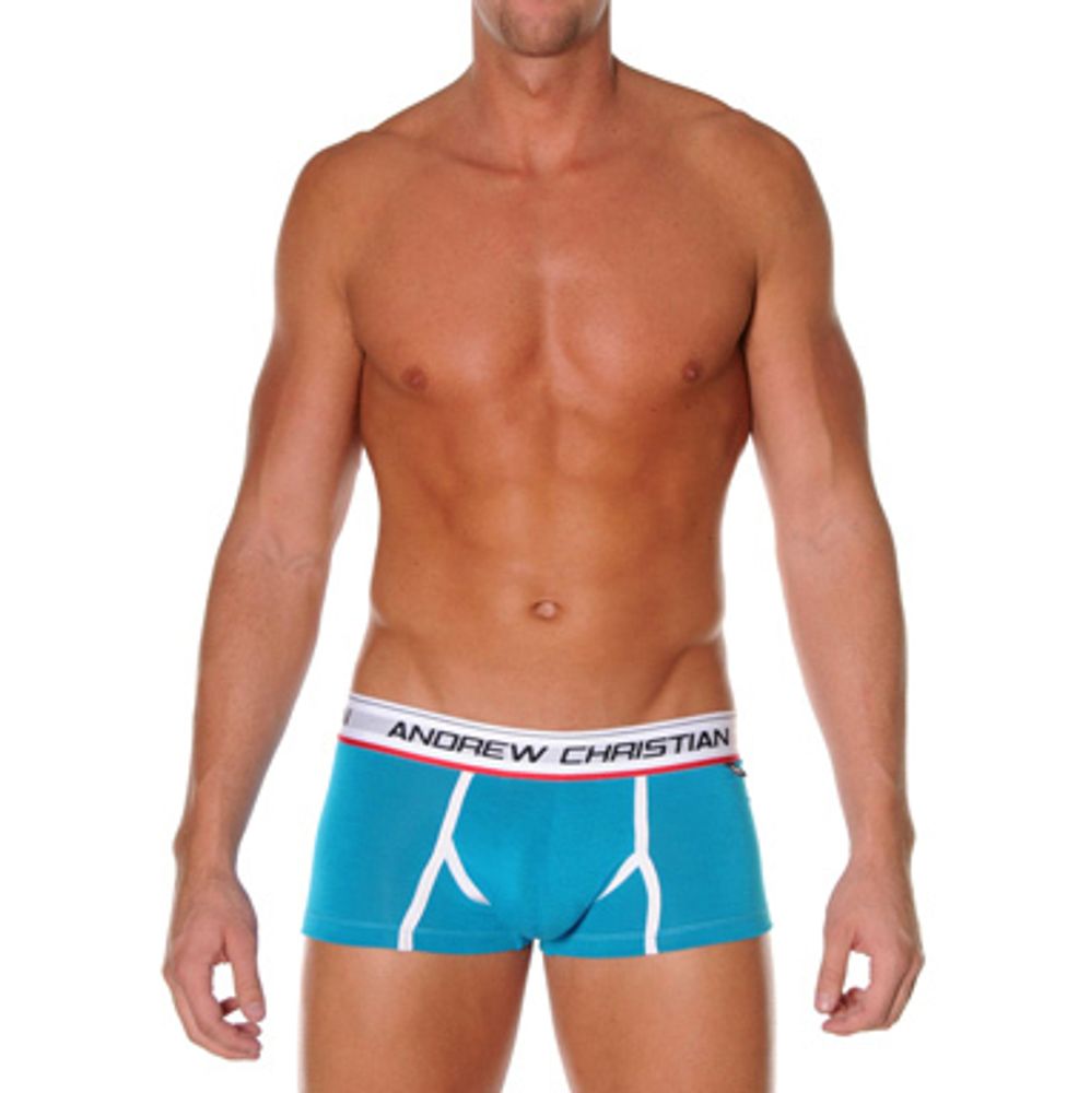 Мужские трусы боксеры бирюзовые Andrew Christian Coolflex Boxer Show It Aqua AC31