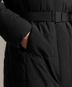 Oysho Длинная водоотталкивающая утепленная куртка Primaloft®, черный