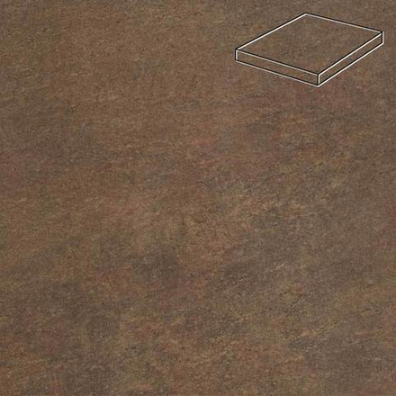 Stroeher - Keraplatte Asar 640 maro 340х340х35х11 артикул 9441 - Угловая клинкерная ступень прямоугольная Loftstufe