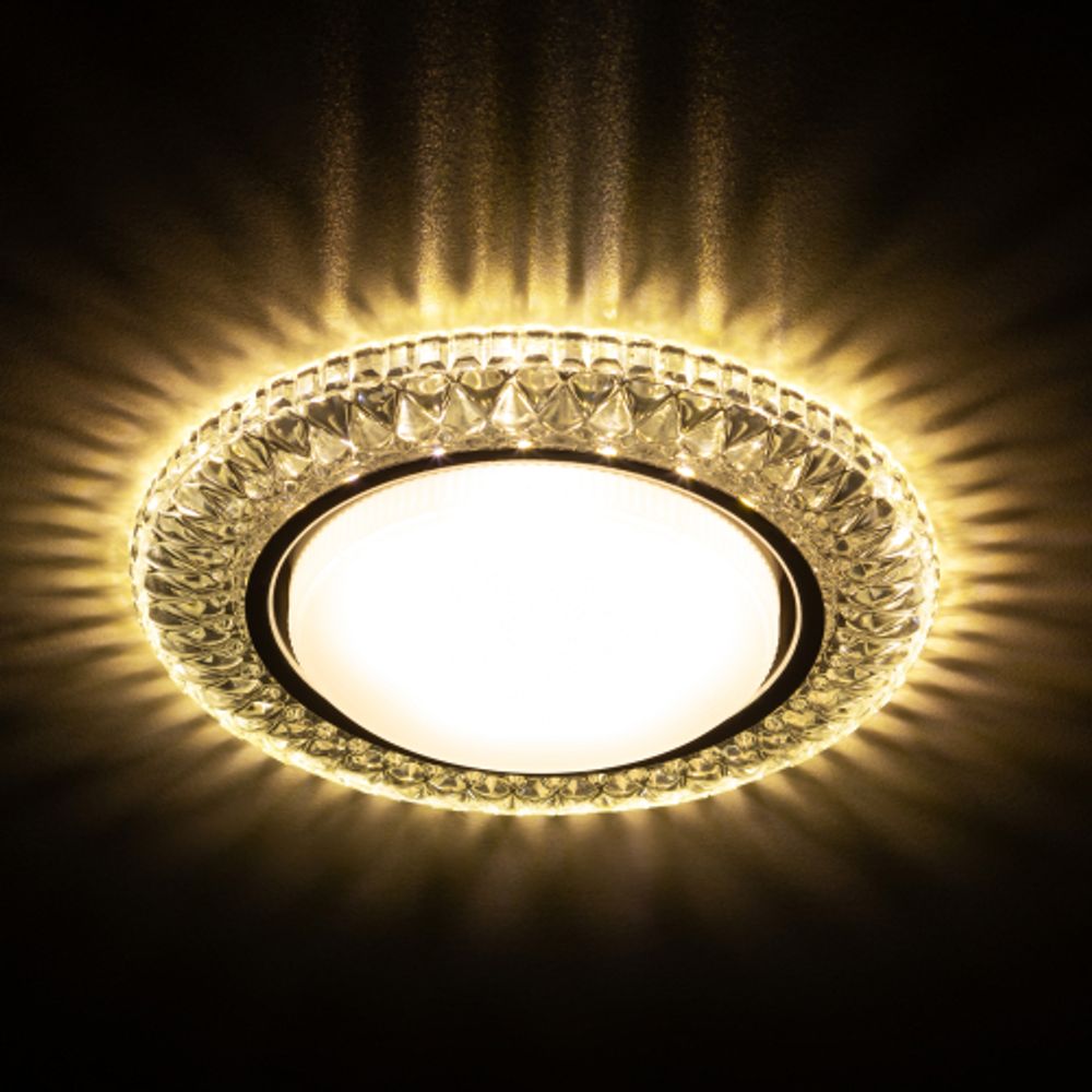 Светильник встраиваемый cо светодиодной подсветкой ЭРА DK LD23 SL/WH под лампу GX53 прозрачный | Встраиваемые LED светильники