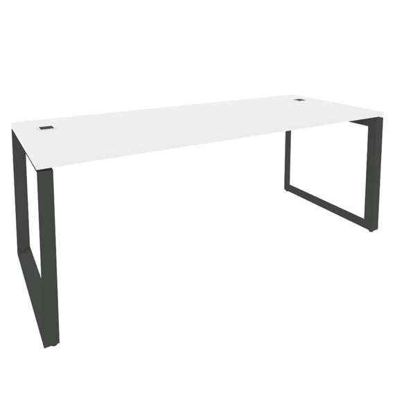 Onix Direct Стол рабочий руководителя на О-образном м/к O.MO-SRR-6.8 Белый Бриллиант/Металл Антрацит