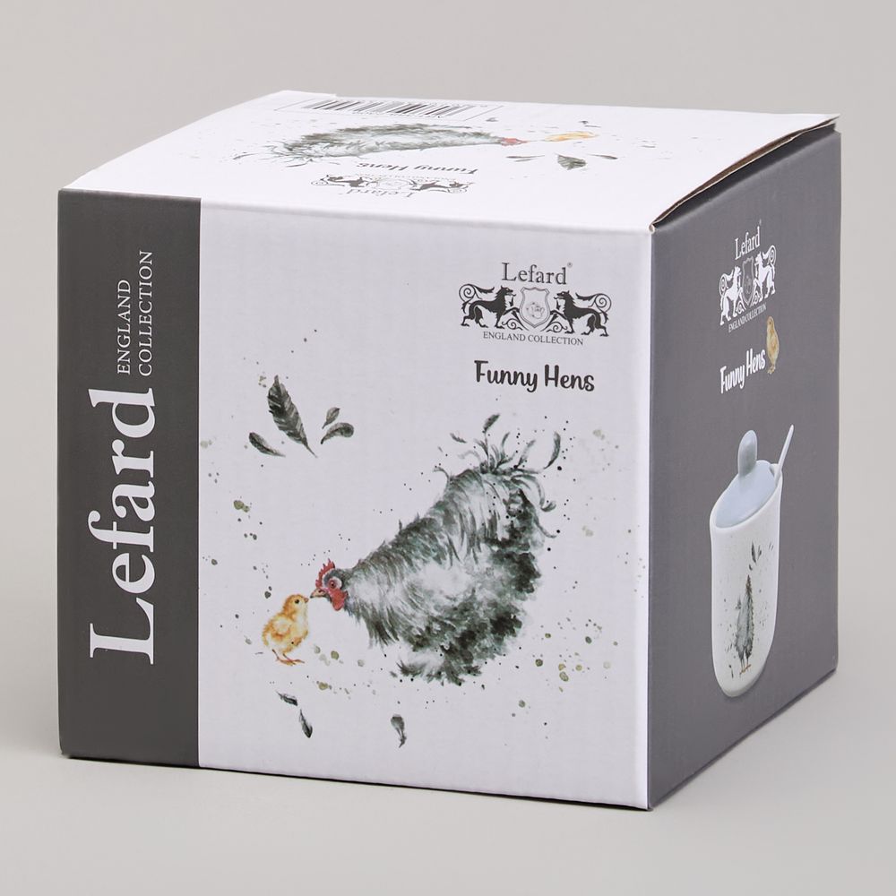 САХАРНИЦА С ЛОЖКОЙ LEFARD "FUNNY HENS" 9,5*10 СМ 300 МЛ (КОР=36ШТ.)