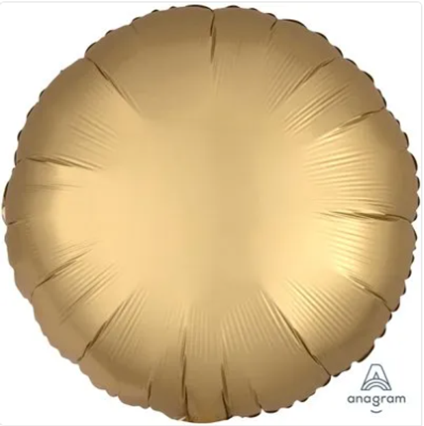 AN шар круг 18" / 45 см Сатин Gold Sateen золотой сатин (БГ-15)