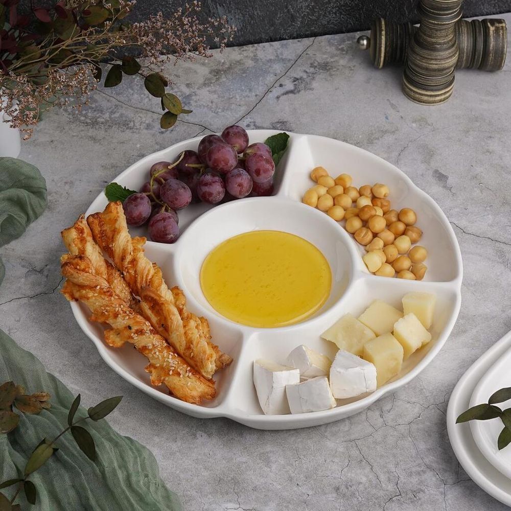 Менажница d 31 см 5 отделений белая фарфор P.L. Proff Cuisine [3]