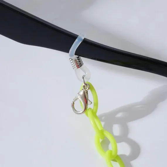 Цепочка для очков &quot;Ромашки&quot; звенья, цвет жёлто-салатовый, 70 см