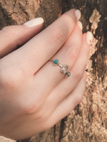 Кольцо ПАРАД ПЛАНЕТ, серебро/бирюза/голубой топаз