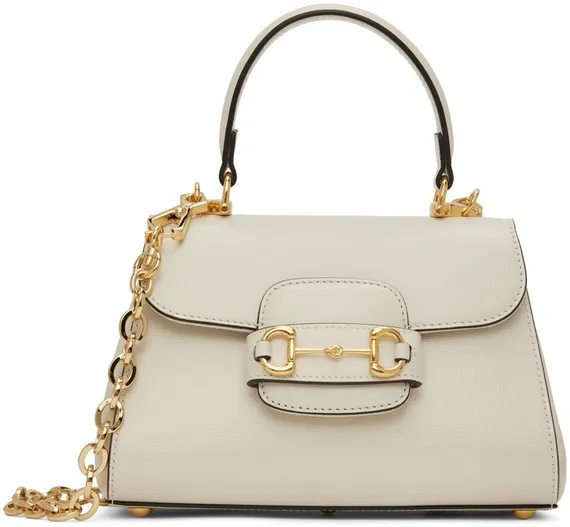 Женская мини-сумка Gucci Horsebit 1955 белый