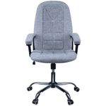 УЦЕНКА-Кресло руководителя Helmi HL-E89 "Blocks" LUX, ткань SY светло-серая, мягкий подлокотник, хром