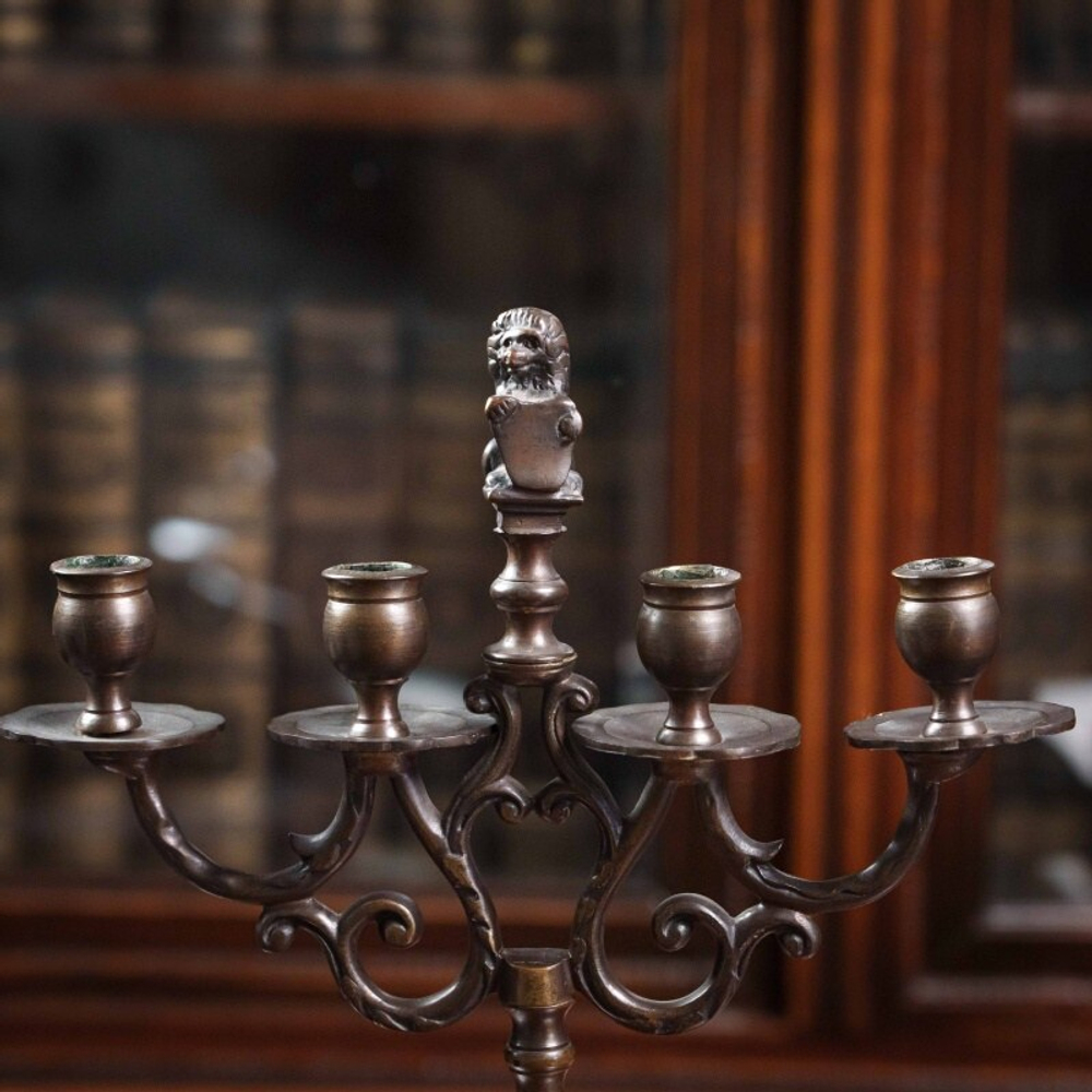 Пара бронзовых канделябров на 4 свечи