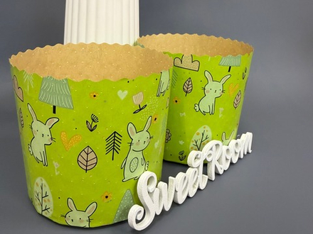 Форма бум для кулича 90/90 ЗАЙКИ В ЛЕСУ (200-220гр)