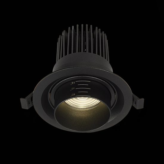 ST701.448.12 Св-к встр. Zoom Черный LED 1*12W 4000K 960Lm Ra90 15°-60° IP20 D115xH95 170-240V Встраиваемые светильники