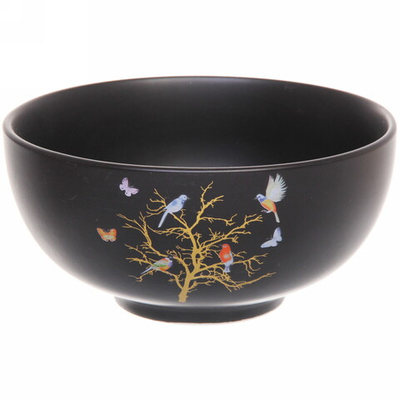 Салатник керамический «Райский сад» 17,5*8,5см, черный