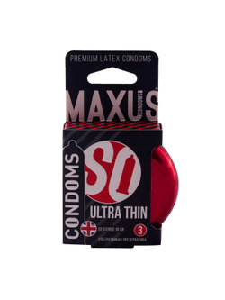Презервативы MAXUS Ultra Thin №3 с железным кейсом, ультратонкие X-Edition, 3 шт