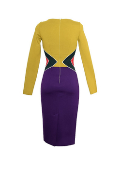 Платье с графическими вставками 26-16FW