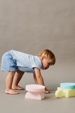 ZARA ШОРТЫ С ПОЯСОМ НА ШНУРКЕ, СИНИЙ