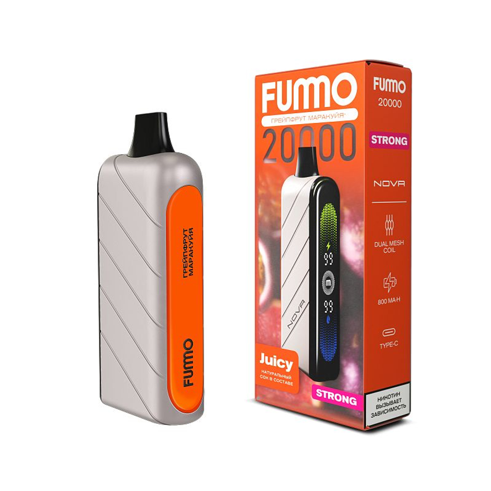 Fummo Nova Strong Грейпфрут-маракуйя 20000 купить в Москве с доставкой по России