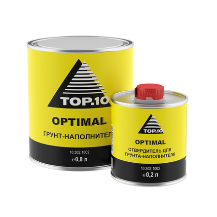 Грунт-наполнитель TOP.10 OPTIMAL 4:1 черный (0.8 л наполнителя + 0.2 л отвердителя)