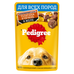 Влажный корм для взрослых собак PEDIGREE с телятиной и печенью в желе 85 г