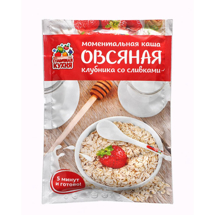 Каша овсяная Отличная Кухня клубника со сливками 40 гр