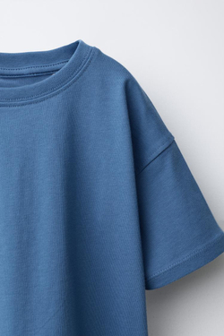 ZARA БАЗОВАЯ ФУТБОЛКА, СИНИЙ