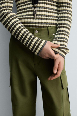 ZARA БРЮКИ КАРГО RELAXED FIT, ХАКИ