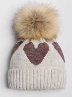 Шапка для девочки зимняя вязаная с помпоном
