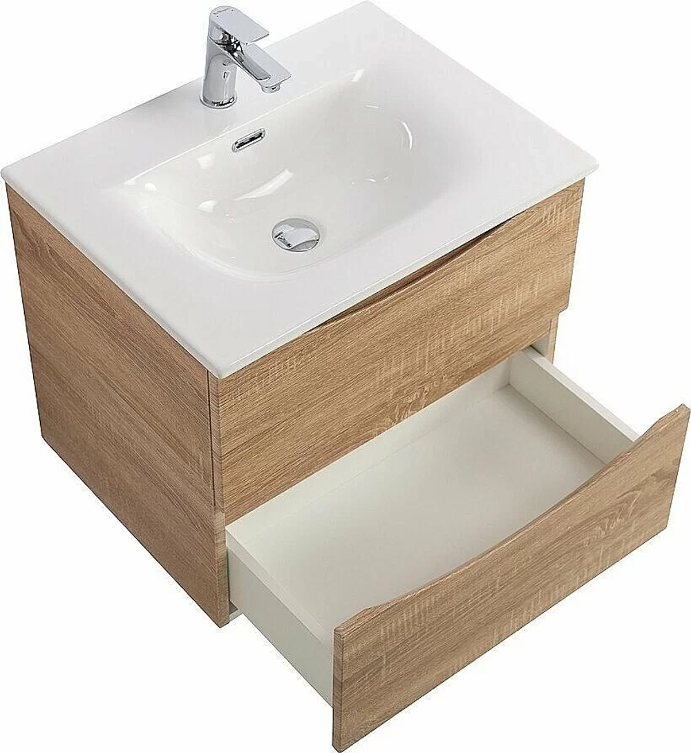 Тумба с раковиной BelBagno MARINO-CER-N-600-2C-SO-WO-P Rovere Bianco