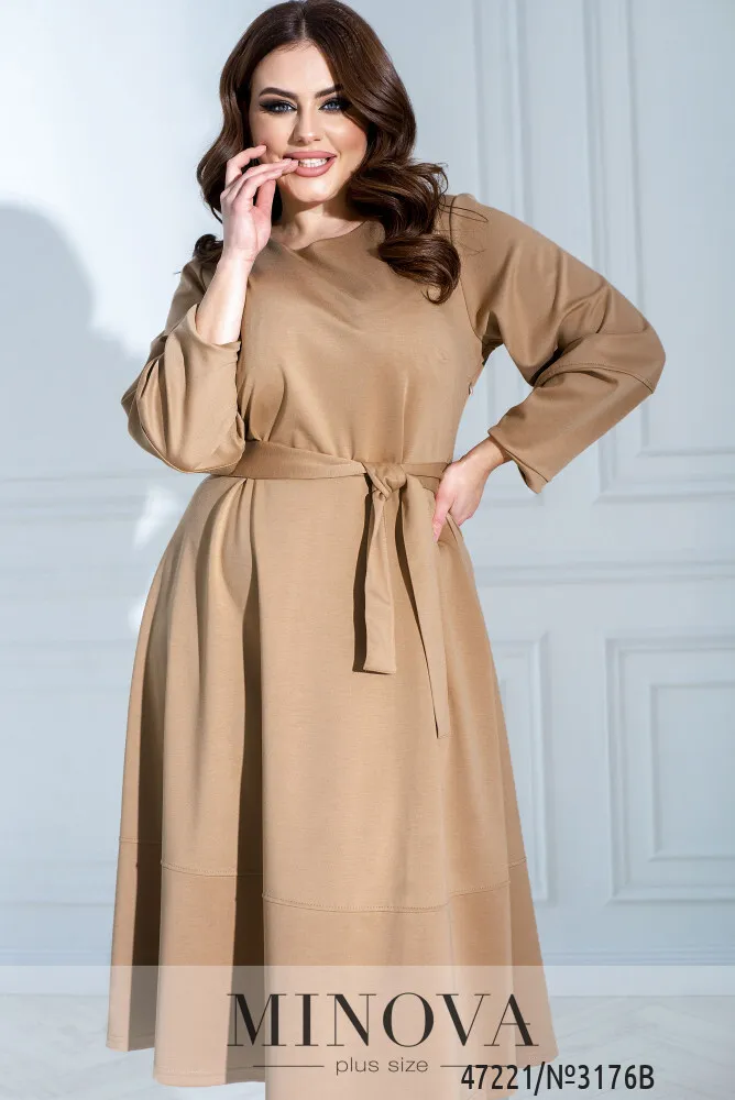 Платье 3176B-Бежевый Minova