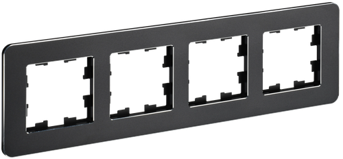 BRITE Рамка 4-местная РУ-4-1-Бр металл черный RE IEK