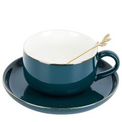 Чайный набор 4пр. с ложками "Royal line. Emerald" (2 персоны) v=350мл. (подарочная упаковка)