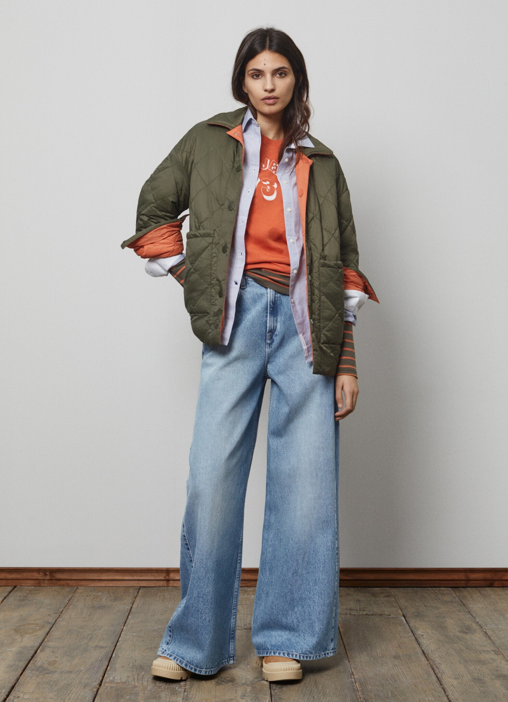 Джинсы с высокой посадкой и широким кроем - Jaimy Pepe Jeans