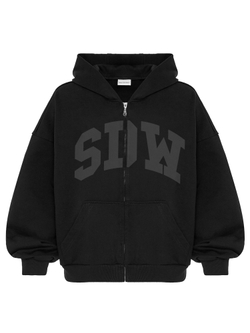 Худи-zip "SDW" в черном цвете