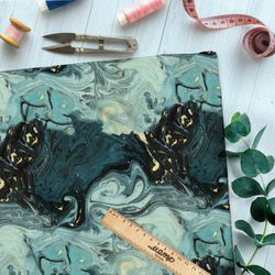 Ткань габардин жидкий малахит