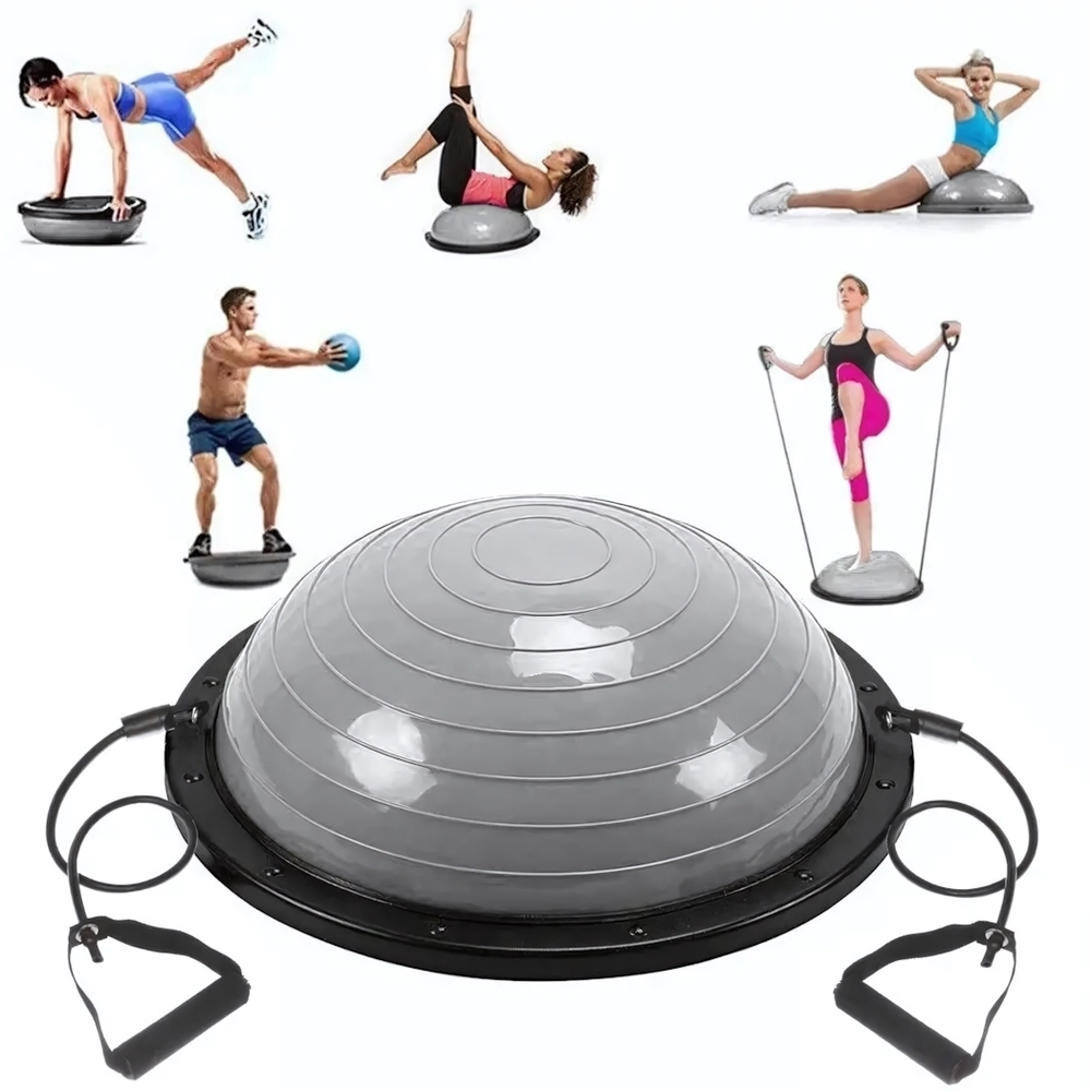 Балансировочная платформа «Classic» 59 х18 см (в комплекте насос и 2 эспандера трубчатых), серый